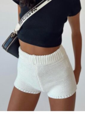 Princess Polly Julianna Knit Shorts - White